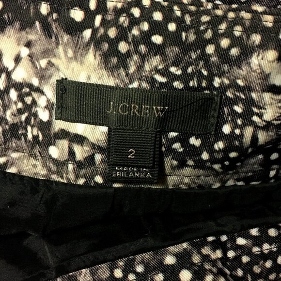 J. Crew A-line Feather Print Mini Skirt In Black, Grey & White Size 2 - Picture 6 of 12